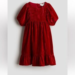 H&M Crushed Red Velvet Dress